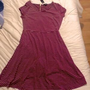 The Limited NWT Maroon and white striped dress